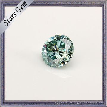 Forever Shining Brillant Cut 8.5mm bleu vert vert Moissanite Gemstone